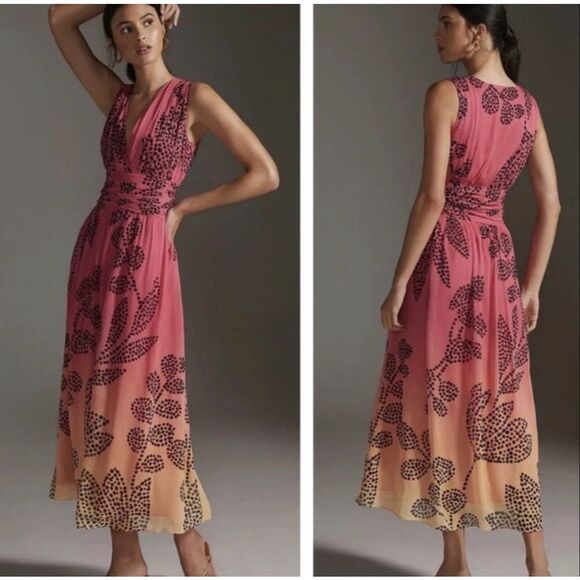 Anthropologie Dresses & Skirts - New Anthropologie Verb by Pallavi Singhee V-Neck Ombre Maxi Dress Sz XS